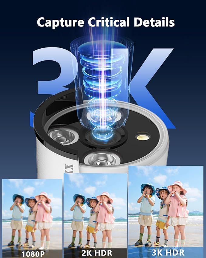 OOSSXX Outdoor Indoor PoE Camera Wired Home Security Camera System Video Surveillance IP Cameras with Audio 2.7K 5MP Super HD Resolution AI Human Detection