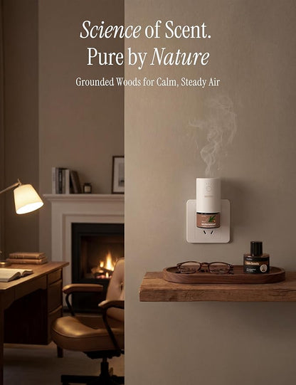 Essential Oil Diffuser for Home, Smart Waterless Aromatherapy Diffuser SF101S Pro, Plug in Room Scent with Timer & 120-Day Natural Aroma – Free 30ml Himalayan Cedarwood(Mauve Rose)