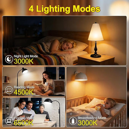 SCNNC LED Remote Control Light Bulbs, 700LM 9W, 60 Watt Equivalent, 3000K-6500K Stepless Dimmable Warm Light Bulbs, E26/E27 Base,100V-240V AC, CRI 80+, 30000+ Hours Lifespan (1 Remote, 1 Bulb)