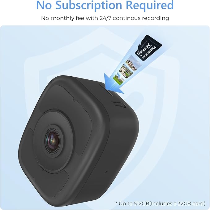 Hieasy 4K Window Security Camera for Home 5GHz&2.4GHz WiFi Color Night Vision 8MP Indoor Window Cam with AI Motion Detection 24/7 Recording, Includes 32GB SD card,No Subscription Required (Black)