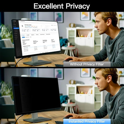 Magnetic Computer 27 Inch Privacy Screen for 16:9 Aspect Ratio Widescreen Monitor, Anti Glare Blue Light Protector Shield Filter for Eyes, Removable Computer Monitor Privacy Screen 27 inch