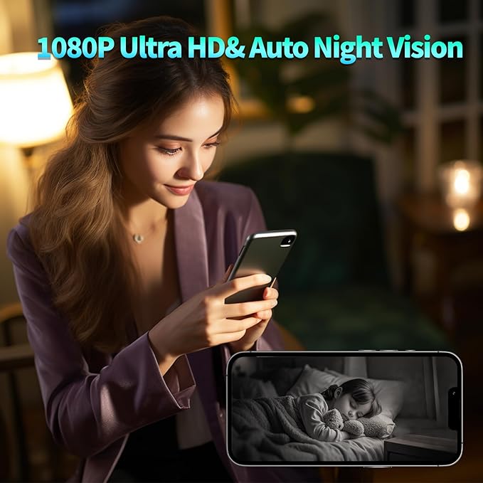 2026 Mini Camera Security Wireless Camera Upgrade Small Home WiFi 1080P Micro Magnetic Nanny Cam with Wide Angle Motion Detection Night Vision Cloud & SD Storage No Need WiFi Tiny Cams for Indoor