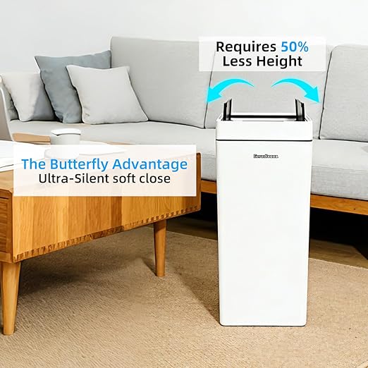 8 Gallon Touchless Kitchen Trash Can with Motion Sensor Lid, Smart Stainless Steel Garbage Can with Automatic Bagging System for Home, Office & RV