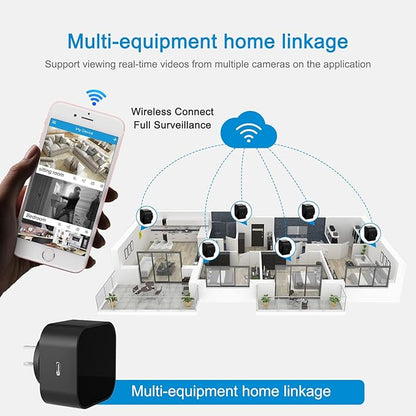 LIZVIE 1080P Nanny Spy Camera Charger Supports 2.4G WiFi, Mini Hidden Camera Charger with Motion Detection, Night Version, Nanny Cam Hidden Cameras, Small Security Camera with Motion Detection