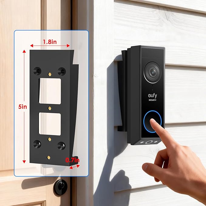 Doorbell Vinyl Siding Mount/Angle Adjustment Mount for Eufy Doorbell E340/C30/C31, Doorbell Corner Mounting Bracket Wedge Kit for Eufy Video Doorbell Camera, for 4 Inch Standard Vinyl Siding