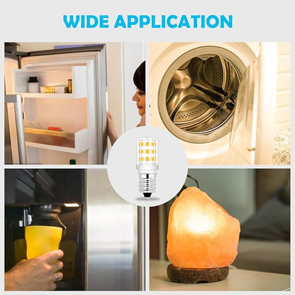 Dryer Light Bulb 120V 10W 15W Replacement WE05X20431 WP22002263 Appliance Bulb E12 Candelabra Base, for Dryer Drum, Water Ice Dispenser, Night Light, Salt Lamp, 2W Warm White 2700K, 2-Pack