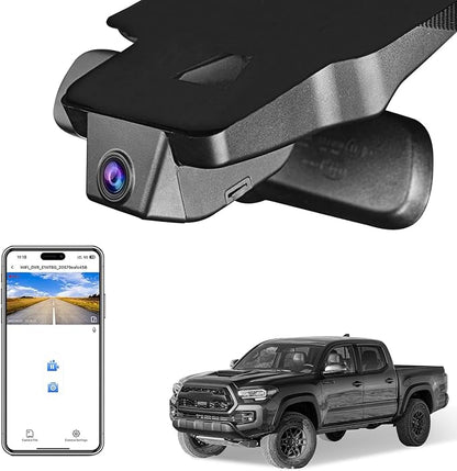 Front 4K HDR Dash Cam STARVIS 2 IMX678, Custom Fit for Toyota Tacoma 2018 2019 2020 2021 2022 2023,Limited TRD Sport Off-Road Pro SR5 SR etc, 5GHz WiFi, GPS, 64GB Card