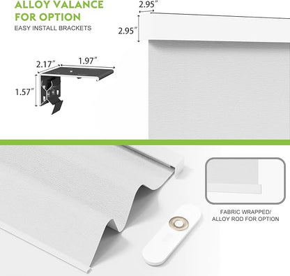 Motorized Blinds with Remote，100% Blackout Smart Blinds Motorized Roller Shades Compatible with Alexa Automatic Blinds for Windows Electric Window Blinds Customized Size White