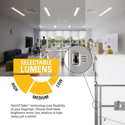 Metalux MMS Multi-Mount 2x2 LED Panel Ceiling Light with 3 CCT and Lumen Select, 0-10V Dimming, Surface Mount, Recessed, Suspended, Wall Mount, 90 CRI - 22MMS-L3C5-UNV