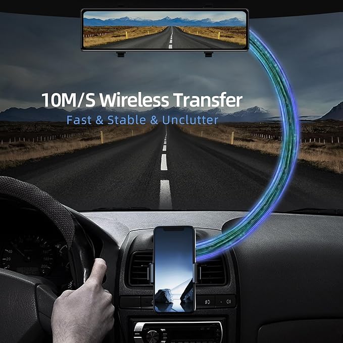12" Mirror Dash Cam Front and Rear, 4K Dual Dashcam for Cars with Voice Control, WiFi ADAS&BSD&LCA, GPS, Reverse Assist, G-Sensor, 24 Parking Monitor, Free 64GB Card