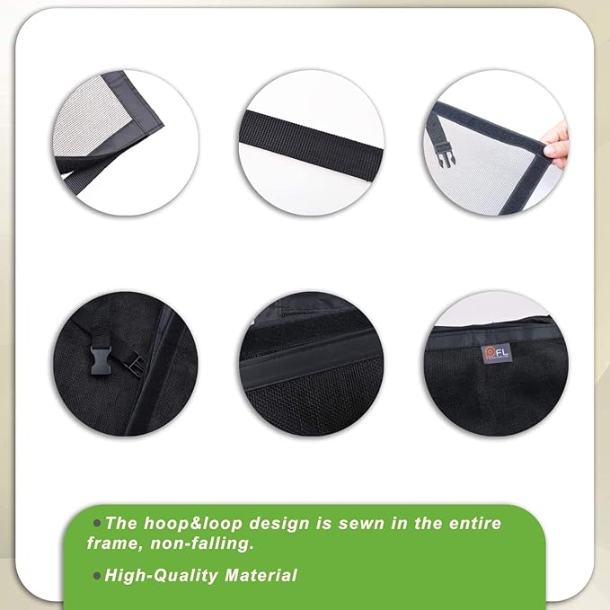 Garage Door Screen - 2 Car 18x8Ft Magnetic Closure Heavy Duty Weighted Bottom Screen Self Sealing Fiberglass Mesh Retractable Net - Easy Assembly & Pass-Through(Black)