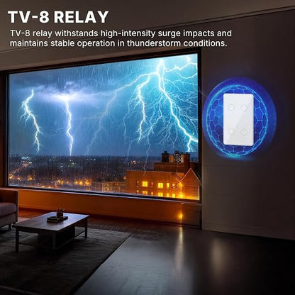 2.4GHz WiFi Smart Touch Wall Single Fire Smart Light Switch, Need Neutral Wire, Glass Panel Light Switch Work with Smart Life/Tuya App, Alexa and Google Home 2 Pack (White 4 Gang)