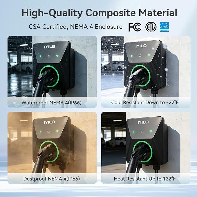 Upgraded Version Level 2 EV Charger, 40A /9.6KW or 48A/11.5KW