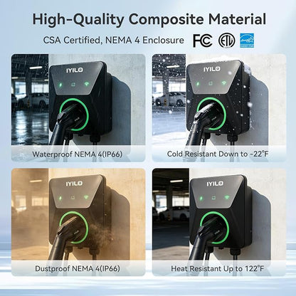 Upgraded Version Level 2 EV Charger, 40A /9.6KW or 48A/11.5KW