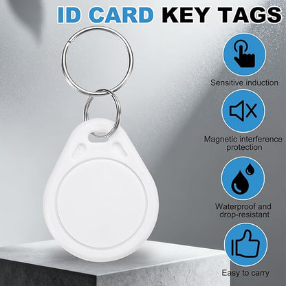 PATIKIL 10 Pcs 13.56MHz CUID Writable Rewritable Smart Key Fobs, Clone IC Key Fob Tags Blank Smart Card Key Classic 1K for Entry Access Control System, White