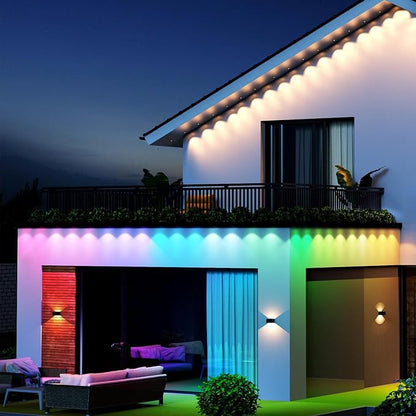 Feit Electric Permanent Outdoor Lights, Smart RGBIC with Tunable White String Lights, 50FT LED Christmas Lights, 2.4GHz WiFi, Work with Alexa and Google Assistant, Weatherproof, SL50-30/RGBTW/AG