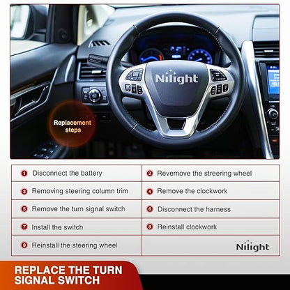 Nilight Turn Signal Switch Compatible with 2011 2012 Ford Edge 2011-2012 Ford Explorer 2011-2013 Lincoln MKX Windshield Wiper Multifunction Combination Lever Switches