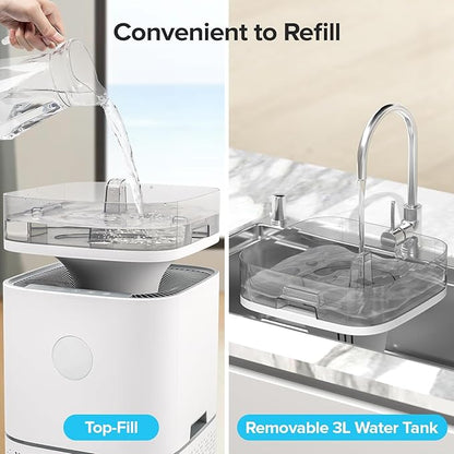 Air Purifier and Humidifier 2 in 1,H13 HEPA Filter,4-Level Humidification & Negative Ion Generator,Sleep Mode,Remove Dust Smoke Pollen Odor for Home Bedroom Office,Up to 2676 Ft²