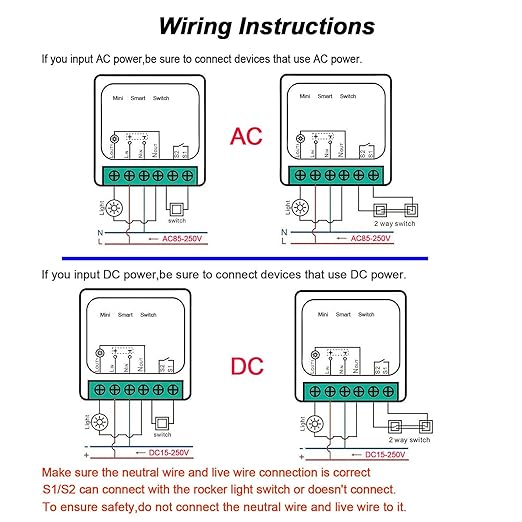 WiFi Smart Light Switch Compatible With Alexa/Google Home, APP Remote/Voice Control, DIY Mode, Timer Function, LAN Control, No Hub Required, 2 Way 16A (2 Pack)