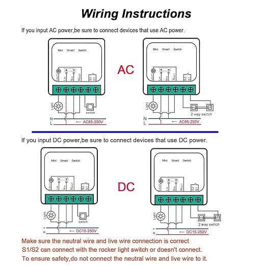 WiFi Smart Switch Light Switch, Compatible with Alexa/Google Home, APP Remote Control, Voice Control, DIY Mode, Timer Function, LAN Control, No Hub Required, 2 Way 16A(4 Pack)