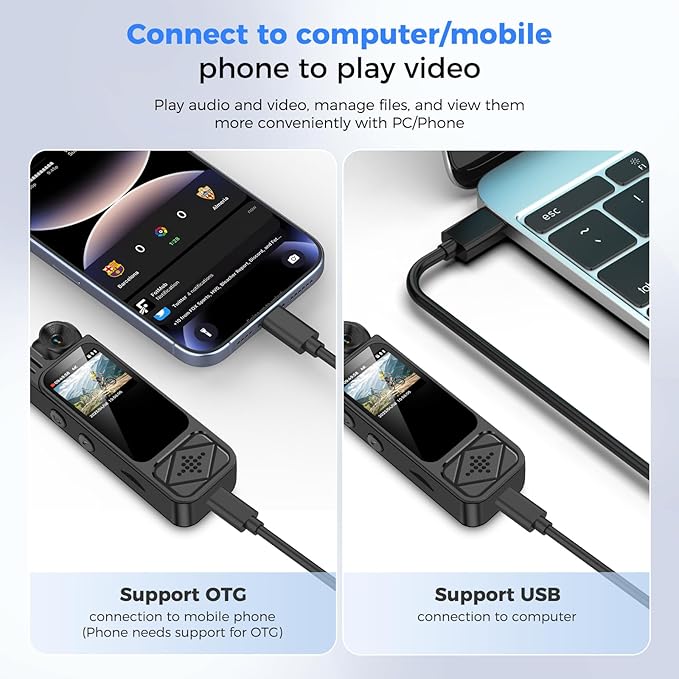 4K Body Camera with Audio and Video Recording: 128GB WiFi Body Cam with 180° Rotating Lens, Night Vision 7Hr Battery Bodycam, Wearable Pocket Camera Camcorder (128GB)