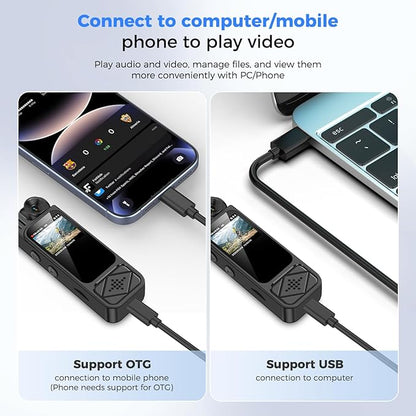 4K Body Camera with Audio and Video Recording: 128GB WiFi Body Cam with 180° Rotating Lens, Night Vision 7Hr Battery Bodycam, Wearable Pocket Camera Camcorder (128GB)