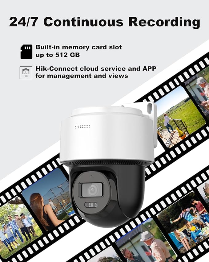 DS-2DE2C400MWG-E HIKVIS0N_4MP Wired PT PoE IP Camera with 345° pan and 80° tilt, Auto-Tracking Lite, Smart Hybrid Light, IP66, 2-Way-Audio,2.8mm Lens, 512 GB Card Slot, International English Version