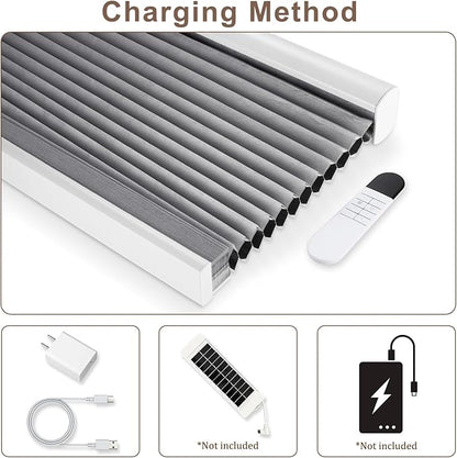 Godark Motorized Blackout Cellular Shades Compatible with Alexa/Google Home Electric Blinds Smart Honeycomb Shades for Windows Automatic Blinds with Remote Custom Size-Light Grey