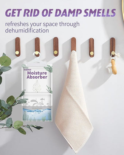 Ksend Moisture Absorbers 8 Packs - 9.8 oz Dehumidifier Bags, Portable Moisture Hanging Bags for Closet, Bathroom and Kitchen, Fragrance Free, 11.8'' x 6.3''