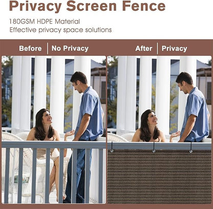 Sunny Guard Customized 3.3'x29' Brown Balcony Privacy Screen,90% Shade Apartments Fence Cover,Heavy Duty Mesh Windscreen for Deck,Outdoor,Backyard,Patio