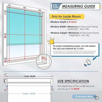 No Drill Motorized Blinds with Remote, No Tools Automatic Blinds for Window, Blackout Motorized Shades, Light-Filtering Smart Blind, Rechargeable, Customized Size, Linen