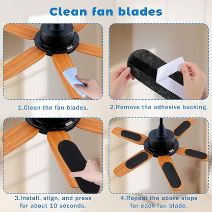 Ceiling Fan Filters for Blades, 5pcs Activated Coconut Shell Carbon Ceiling Fan Air Purifier Pads, Universal Easily Sticks Unscented Ceilings Fans Air Purifier Pads for Home Office Common Household