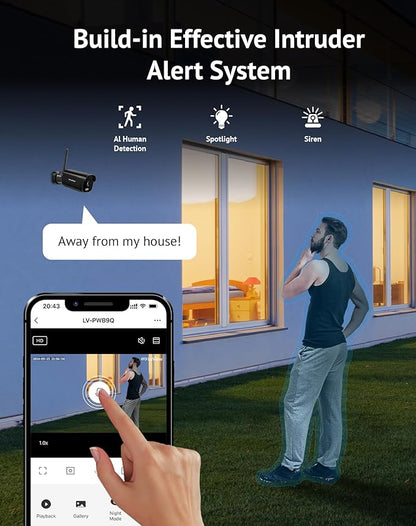 LaView 4K Outdoor Security Cameras,8MP HD Cameras for Home Security with AI Human Detection,IP65 Waterproof,2-Way Talk,Clear Night Vision,2.4G WiFi,SD Card Slot&US Cloud Storage,Work with Alexa(4pcs)
