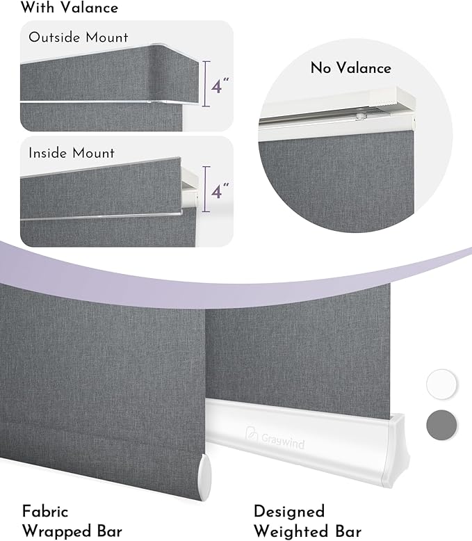 Graywind Rechargeable Smart Sliding Panels Compatible with Alexa Google Motorized Panel Track Blinds Remote Control for Patio Sliding Door Closet Door Width Up to 177" Custom Size (Dark Grey)
