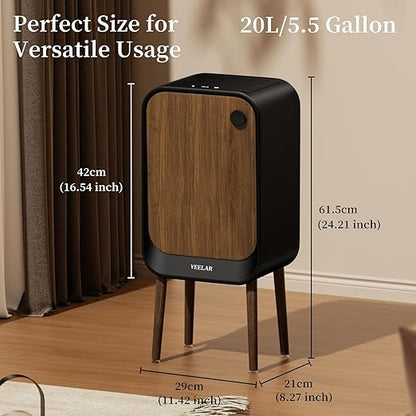 Motion Sensor Trash Can - Automatic Touchless 5.5 Gallon Garbage Bin for Bathroom, Bedroom, Kitchen, Office (Black)