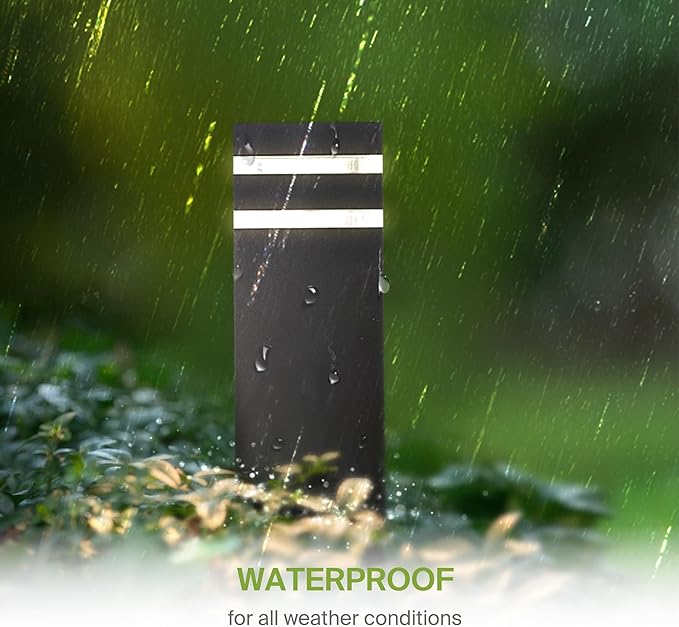 ASD 12" Square Bollard Light Fixture, Outdoor Pathway Floor Lamp | Antiglare, Waterproof, ETL Listed | 60W E26 Bulb Socket 120V | Landscape Hardwired Lighting, Exterior Post Lantern | Black