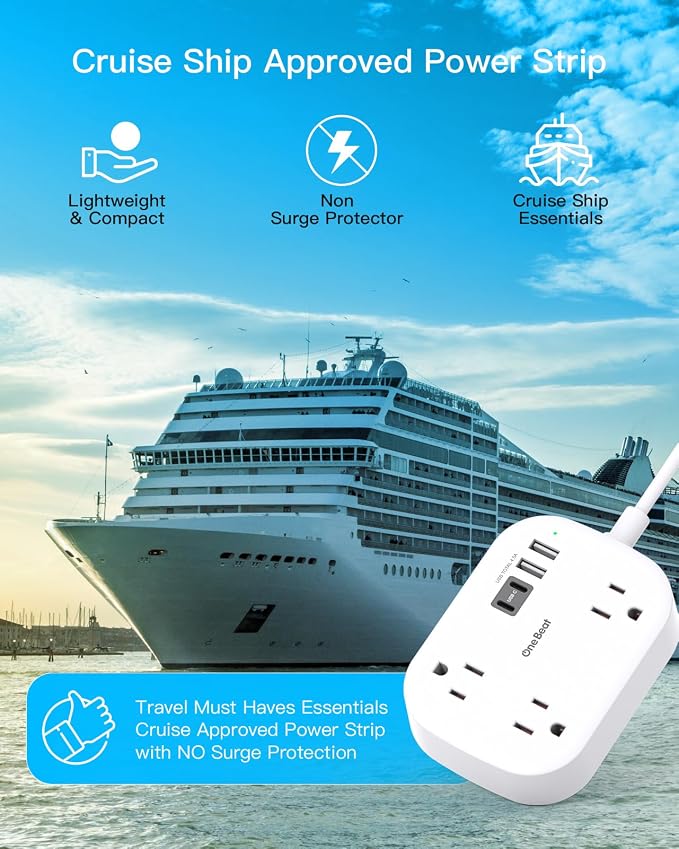 One Beat European Travel Plug Adapter with 3Ft Extension Cord, US to Europe