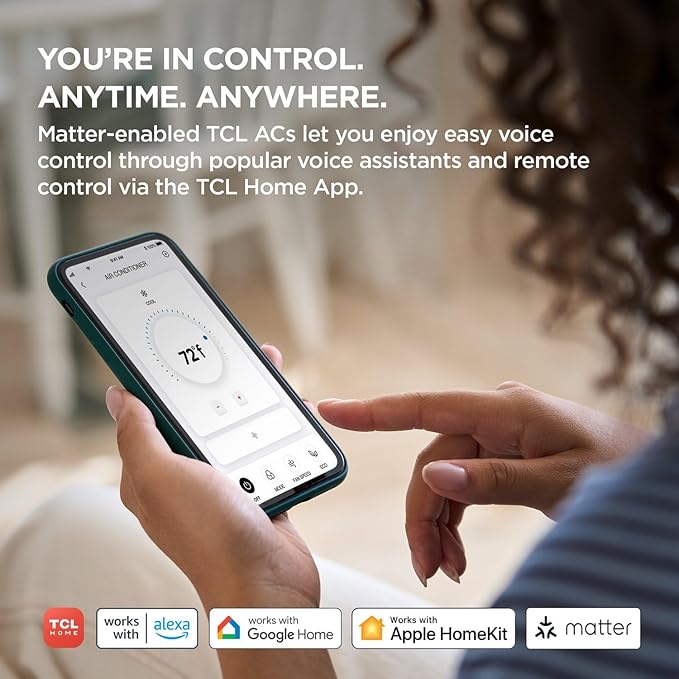 TCL 14000 BTU Smart Window Air Conditioner, Best Compact Energy Efficient AC Unit, Fan & Dehumidifier for Rooms Up To 700 Sq. Ft., Remote Control, Works with Alexa, Google Assistant & TCL Home App