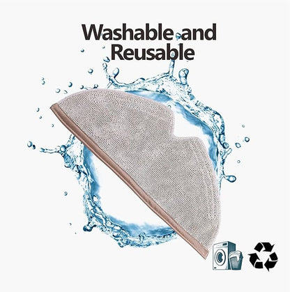 Vacuum Mop Replacement Pads Compatible With Roborock S5,S5 Max,S6,S6 MaxV, E4,S6 Pure,Q7,Q7 Max,Q5,Q5 Pro,Q5 Pro+,Q8 Max,E5,E35,E2,E25,Q8 Max+ Robot Vacuum,2 Pack Microfiber Mop Pads