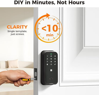 Apple Home Key Smart Lock for Front Door, HomeKit Compatible Fingerprint Keypad Deadbolt with Built-in WiFi, Remote App Access, Auto Lock, Alexa Compatible, Matte Black
