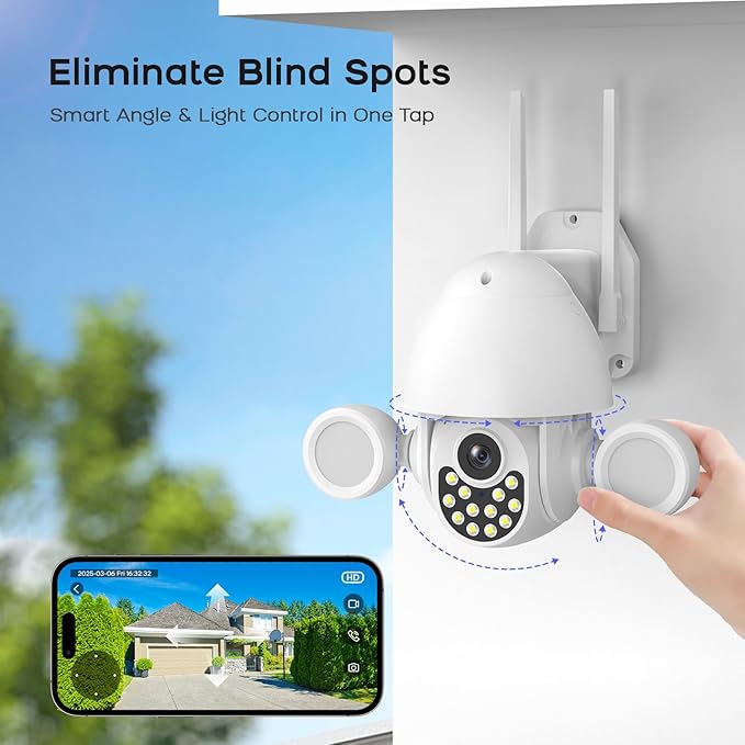 Camera Security Outdoor Wireless 2K Cameras for Home Security 2-Way Audio Color Night Vision Home Security Camera Human Auto Tracking with Solar Panel Battery Powered SD/Cloud Storage(T22)
