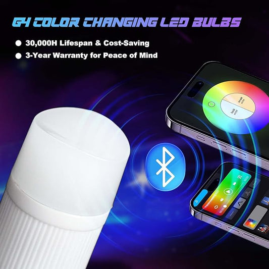 G4 LED Bulb 12V, 2W LED Light Bulb Color Changing, T3 G4 Bi Pin RGB Landscape Lights Low Voltage, Bluetooth Control Warm/Cool White&16 Million Colors for Outdoor Landscape Lighting, 1 Pack