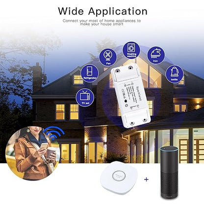 2pcs Zigbee 3.0 DIY Smart Switch WiFi Wireless Remote LED Light Controller Compatible with Alexa & Google Home Assistant for SmartThings, Hub Required
