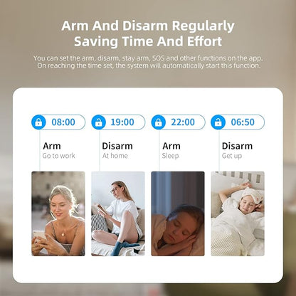 PGST Home Security Systems for House, Wireless Home Security Alarm System, Door/Window Sensor Motion Sensors with App Alert, WiFi+GSM 4G Home Alarm System No Subscription（103-F）