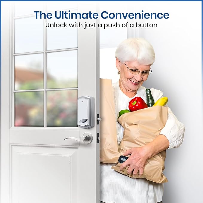 Smart Remote Door Lock for Existing Deadbolt - Installs in 30 Seconds - Enjoy Automatic Keyless Entry with Tool Free Installation - Includes Conversion Kit and Two Wireless Remotes (Bronze)