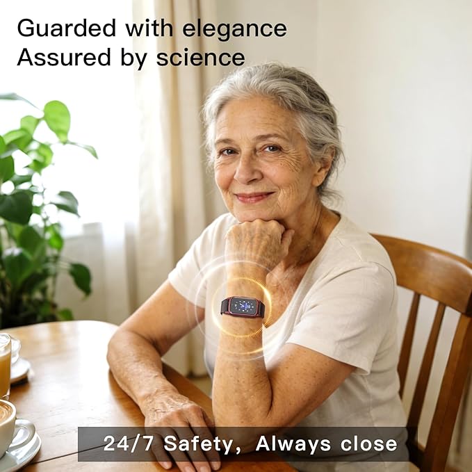 Fall Detection Smart Watch for Seniors with GPS Tracking, SOS Alert & HD Video Call, Waterproof Fitness Tracker for Dementia/Alzheimer’s, 4G Safety (Modern, Red)