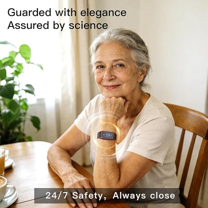 Fall Detection Smart Watch for Seniors with GPS Tracking, SOS Alert & HD Video Call, Waterproof Fitness Tracker for Dementia/Alzheimer’s, 4G Safety (Modern, Red)