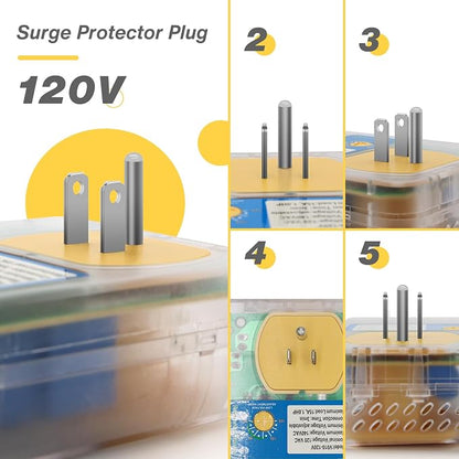 [ETL Listed] BSEED Surge Protector, Surge Protector Outlet for Home Appliances, Power Surge Protector Suit for Refrigerator, TV, Computer and Freezer, Adjustable Voltage Regulator, 120V,1800W, 2 Pack