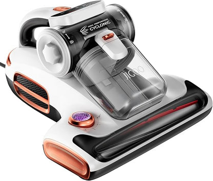 JIGOO T600 Mattress Bed Vacuum Cleaner with UV-C Light, 15Kpa Suction, 700W | 700W Motor, Double Cup, Smart Dust Sensor, Ultrasonic, Heating Tech, MIF Filter, Handheld, Deep Clean for Bed, Sofa, Pet Hair
