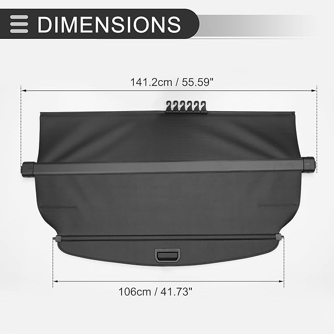 Motoforti Car Retractable Cargo Cover for Honda CRV 2007-2011 Rear Trunk Parcel Shelf Luggage Security Shield Shade, Canvas, Black Carbon Fiber